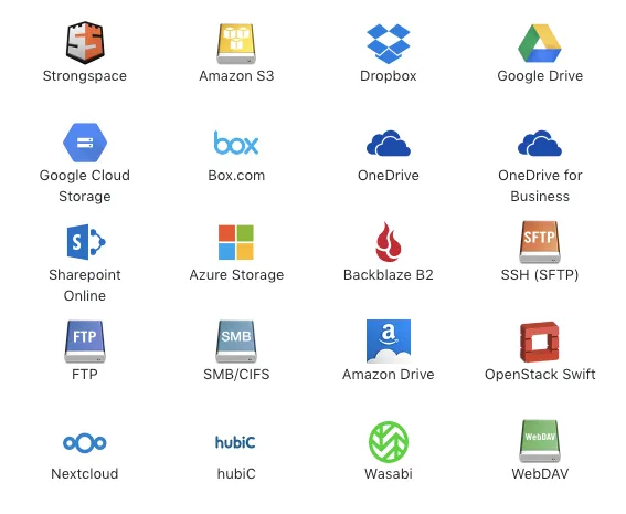 ExpanDrive connection types, including Amazon S3